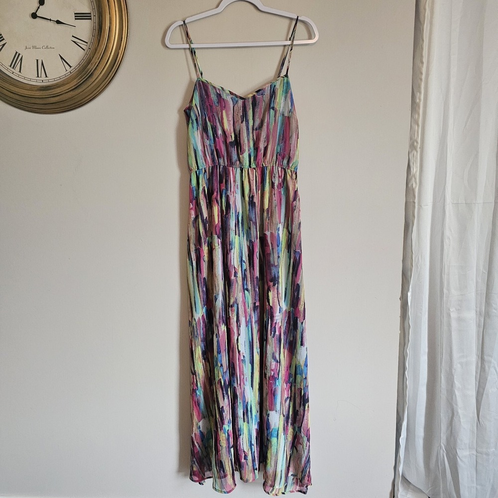 Jack By BB Dakota Dress Pink Multicolored‎ Artsy Flowy Sundress Size 6 Artsy